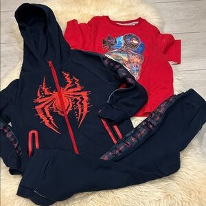 Marvel Kids Matching Hoodie & Jogger Set - Red and Black